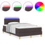 Cama con somier con colchón y LED marrón oscuro 120x200 cm tela de , Camas y somieres - Ref: Foro24-3342432, Precio: 386,74 €...
