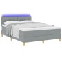 Cama con Box Spring con Colchón & Luz LED Gris Claro 140x190 cm Tela de , Camas y somieres - Ref: Foro24-3342436, Precio: 470...