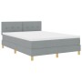 Cama con Box Spring con Colchón & Luz LED Gris Claro 140x190 cm Tela de , Camas y somieres - Ref: Foro24-3342436, Precio: 470...