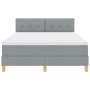 Cama con Box Spring con Colchón & Luz LED Gris Claro 140x190 cm Tela de , Camas y somieres - Ref: Foro24-3342436, Precio: 470...