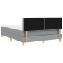 Cama con Box Spring con Colchón & Luz LED Gris Claro 140x190 cm Tela de , Camas y somieres - Ref: Foro24-3342436, Precio: 470...