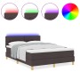 Cama con canapé y colchón LED marrón oscura 140x190 cm tela de , Camas y somieres - Ref: Foro24-3342439, Precio: 445,17 €, De...