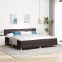 Cama Box Spring con Colchón & LED Marrón Oscuro 200x200 cm Tela de , Camas y somieres - Ref: Foro24-3342467, Precio: 612,64 €...