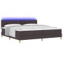 Cama Box Spring con Colchón & LED Marrón Oscuro 200x200 cm Tela de , Camas y somieres - Ref: Foro24-3342467, Precio: 612,64 €...