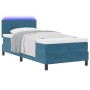 Cama Box Spring con colchón y LED Azul Oscuro 90x200 cm de terciopelo de , Camas y somieres - Ref: Foro24-3342630, Precio: 31...