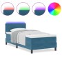 Cama Box Spring con colchón y LED Azul Oscuro 90x200 cm de terciopelo de , Camas y somieres - Ref: Foro24-3342630, Precio: 31...