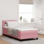 Cama con somier con colchón y LED Rosa 100x200 cm Terciopelo de , Camas y somieres - Ref: Foro24-3342637, Precio: 309,82 €, D...