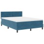 Cama Box Spring con colchón y LED Azul oscuro 140x190 cm de terciopelo de , Camas y somieres - Ref: Foro24-3342654, Precio: 4...