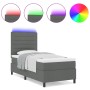 Cama con Somier con Colchón y LED Gris Oscuro 90x200 cm Tela de , Camas y somieres - Ref: Foro24-3342761, Precio: 386,49 €, D...