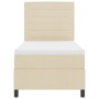 Cama con somier con colchón y LED Crema 90x200 cm Tela de , Camas y somieres - Ref: Foro24-3342765, Precio: 332,97 €, Descuen...