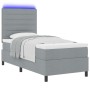 Cama Box Spring con Colchón y Luz LED Gris Claro 100x200 cm Tela de , Camas y somieres - Ref: Foro24-3342767, Precio: 363,82 ...