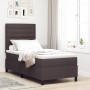 Cama con Base de Resortes con Colchón y LED Marrón Oscuro 100x200 cm Tela de , Camas y somieres - Ref: Foro24-3342770, Precio...