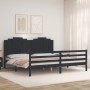 Estructura de cama con cabecero madera maciza negro 200x200 cm de vidaXL, Camas y somieres - Ref: Foro24-3194205, Precio: 198...