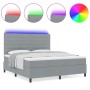 Cama con Somier y Colchón & LED Gris Claro 140x200 cm Tela de , Camas y somieres - Ref: Foro24-3342795, Precio: 500,67 €, Des...