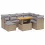 Juego de sofás de jardín con cojines beige 8 pzas ratán PE en Conjuntos de jardín | Comprar online en Foru.es