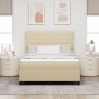 Cama con base de muelles con colchón y LED Crema 140x200 cm Tela de , Camas y somieres - Ref: Foro24-3342800, Precio: 519,08 ...