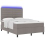 Cama con somier y colchón LED Taupe 160x200 cm Tela de , Camas y somieres - Ref: Foro24-3342806, Precio: 603,51 €, Descuento: %