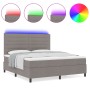 Cama con somier y colchón LED Taupe 160x200 cm Tela de , Camas y somieres - Ref: Foro24-3342806, Precio: 603,51 €, Descuento: %