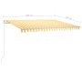 Toldo retráctil automático con postes amarillo y blanco 4x3 m de vidaXL, Toldos - Ref: Foro24-3069948, Precio: 637,20 €, Desc...