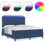 Cama tipo box spring con colchón y LED azul 160x200 cm tela de , Camas y somieres - Ref: Foro24-3342808, Precio: 570,58 €, De...