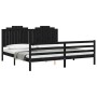Estructura de cama con cabecero madera maciza negro 200x200 cm de vidaXL, Camas y somieres - Ref: Foro24-3194205, Precio: 198...