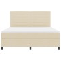 Cama con somier, colchón y luz LED color crema 180x200 cm tela de , Camas y somieres - Ref: Foro24-3342814, Precio: 650,12 €,...
