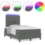 Cama con Box Spring con colchón y luz LED Gris oscuro 120x200 cm Tela de , Camas y somieres - Ref: Foro24-3342859, Precio: 42...