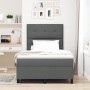 Cama con Box Spring con colchón y luz LED Gris oscuro 120x200 cm Tela de , Camas y somieres - Ref: Foro24-3342859, Precio: 42...