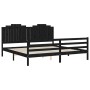 Estructura de cama con cabecero madera maciza negro 200x200 cm de vidaXL, Camas y somieres - Ref: Foro24-3194205, Precio: 198...