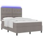 Cama Box Spring con Colchón & LED Taupe 140x190 cm Tela de , Camas y somieres - Ref: Foro24-3342869, Precio: 513,34 €, Descue...