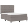 Cama Box Spring con Colchón & LED Taupe 140x190 cm Tela de , Camas y somieres - Ref: Foro24-3342869, Precio: 513,34 €, Descue...