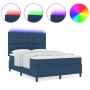 Cama Box Spring con Colchón & Luz LED Azul 160x200 cm Tela de , Camas y somieres - Ref: Foro24-3342885, Precio: 569,83 €, Des...
