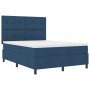 Cama Box Spring con Colchón & Luz LED Azul 160x200 cm Tela de , Camas y somieres - Ref: Foro24-3342885, Precio: 569,83 €, Des...
