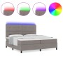 Cama con somier y colchón y LED Taupe 200x200 cm Tela de , Camas y somieres - Ref: Foro24-3342897, Precio: 732,70 €, Descuent...