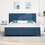Cama con sommier con colchón y LED azul 200x200 cm de tela de , Camas y somieres - Ref: Foro24-3342899, Precio: 718,97 €, Des...