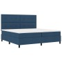 Cama con sommier con colchón y LED azul 200x200 cm de tela de , Camas y somieres - Ref: Foro24-3342899, Precio: 718,97 €, Des...