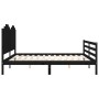 Estructura de cama con cabecero madera maciza negro 200x200 cm de vidaXL, Camas y somieres - Ref: Foro24-3194205, Precio: 198...