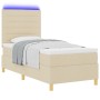Cama con somier con colchón y LED crema 100x200 cm tela de , Camas y somieres - Ref: Foro24-3343003, Precio: 358,11 €, Descue...