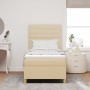 Cama con somier con colchón y LED crema 100x200 cm tela de , Camas y somieres - Ref: Foro24-3343003, Precio: 358,11 €, Descue...