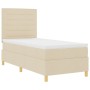 Cama con somier con colchón y LED crema 100x200 cm tela de , Camas y somieres - Ref: Foro24-3343003, Precio: 358,11 €, Descue...