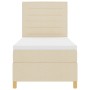 Cama con somier con colchón y LED crema 100x200 cm tela de , Camas y somieres - Ref: Foro24-3343003, Precio: 358,11 €, Descue...