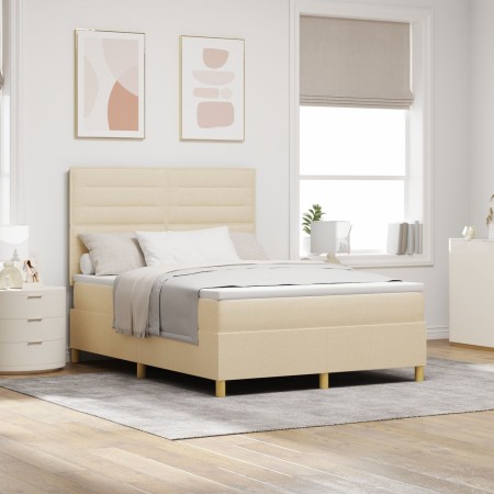 Colchón box spring Crema Tela 140 x 190 cm Colchón Rectangular de , Camas y somieres - Ref: Foro24-3343024, Precio: 509,70 €,...