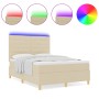 Colchón box spring Crema Tela 140 x 190 cm Colchón Rectangular de , Camas y somieres - Ref: Foro24-3343024, Precio: 509,70 €,...