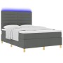 Cama con somier y colchón & LED Gris Oscuro 140x200 cm Tela de , Camas y somieres - Ref: Foro24-3343027, Precio: 513,19 €, De...