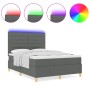 Cama con somier y colchón & LED Gris Oscuro 140x200 cm Tela de , Camas y somieres - Ref: Foro24-3343027, Precio: 513,19 €, De...