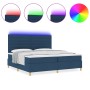 Cama con Somier y Colchón & LED Azul 200x200 cm Tela de , Camas y somieres - Ref: Foro24-3343053, Precio: 696,60 €, Descuento: %