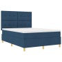 Estructura de Cama con Colchón Azul Tela 140 x 190 cm de , Camas y somieres - Ref: Foro24-3343102, Precio: 523,81 €, Descuent...