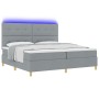 Estructura de Cama con Colchón Gris Claro Tela 200 x 200 cm de , Camas y somieres - Ref: Foro24-3343124, Precio: 678,63 €, De...