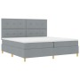 Estructura de Cama con Colchón Gris Claro Tela 200 x 200 cm de , Camas y somieres - Ref: Foro24-3343124, Precio: 678,63 €, De...