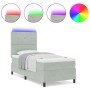 Cama Box Spring con Colchón y Luz LED Gris Claro 90x200 cm Terciopelo de , Camas y somieres - Ref: Foro24-3343286, Precio: 32...